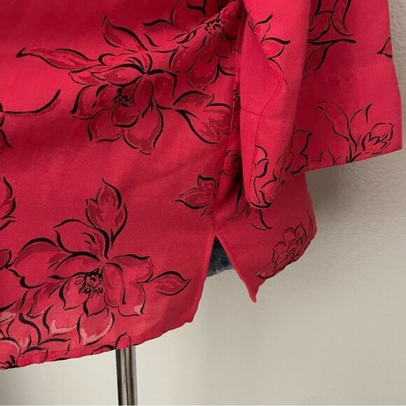 Deep Pink Airy Button Front Top - Picture 4 of 5